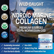 Load image into Gallery viewer, Bronson Marine Collagen Peptides Hydrolyzed Protein Powder 100% Wild Caught Nordic Cod Verified Sustainable Source for Joints Skin Hair Nails &amp; Bones 150g (5.29oz)