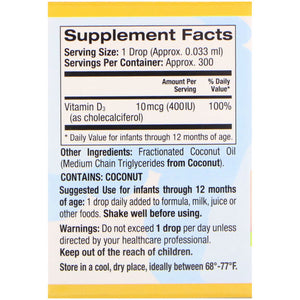 California Gold Nutrition, Baby Vitamin D3 Drops, 10 mcg (400 IU), .34 fl oz (10 ml)