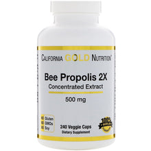 Load image into Gallery viewer, California Gold Nutrition, Bee Propolis 2X, Concentrated Extract, 500 mg, 90 Veggie Caps