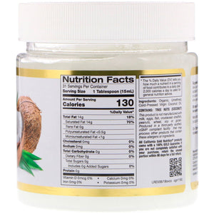California Gold Nutrition, Cold-Pressed Organic Virgin Coconut Oil