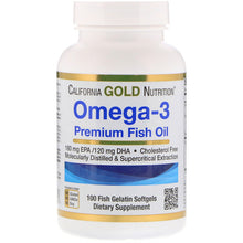 Load image into Gallery viewer, California Gold Nutrition, Omega-3, Premium Fish Oil, 100 Fish Gelatin Softgels