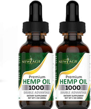 Load image into Gallery viewer, New Age Hemp Oil Extract 1000mg Natural Hemp Grown &amp; Made in USA - Natural Hemp Drops - Helps with Stress Relief Aid Mood Inflammation Focus Calm Sleep, Skin &amp; Hair. (2 Pack)