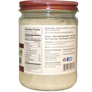 Nutiva, Organic Coconut Oil, Virgin, 15 fl oz (444 ml)