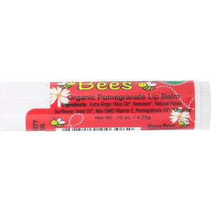 Sierra Bees, Organic Lip Balms, Pomegranate, 4 Pack, .15 oz (4.25 g) Each