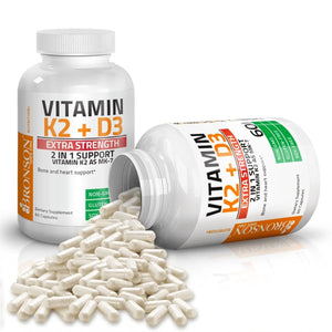 Bronson Vitamins Vitamin K2 MK-7 Plus Vitamin D3 Extra Strength - 60 Capsules