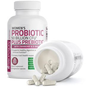 Bronson Vitamin - Probiotic Plus Prebiotic For Women - 50 Billion CFU - 60 Vegetarian Capsules
