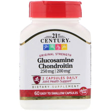 Load image into Gallery viewer, 21st Century, Glucosamine 250 mg, Chondroitin 200 mg, Original Strength, 60 (Easy Swallow) Capsules