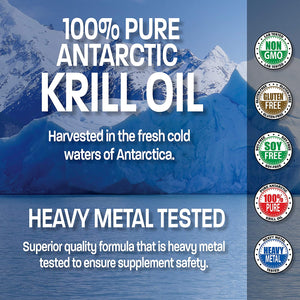 Bronson Antarctic Krill Oil 1000 mg with Omega-3s EPA, DHA, Astaxanthin and Phospholipids 120 Softgels (60 Servings)
