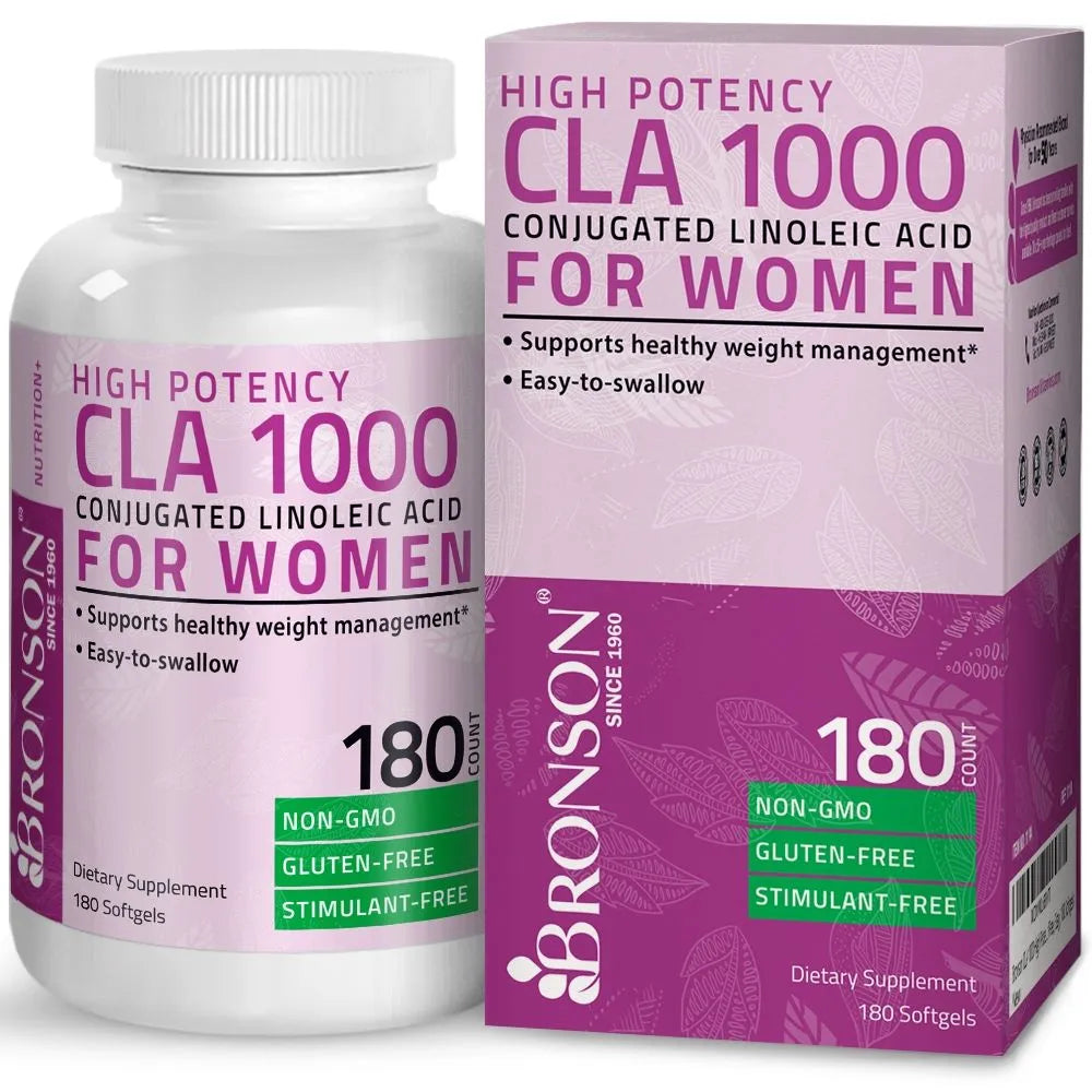 Bronson Vitamins CLA Supports Healthy Weight Management for Women High-Potency - 1,000 mg - 180 Softgels