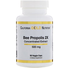 Load image into Gallery viewer, California Gold Nutrition, Bee Propolis 2X, Concentrated Extract, 500 mg, 90 Veggie Caps