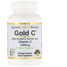 Load image into Gallery viewer, California Gold Nutrition, Gold C, Vitamin C, 1,000 mg, 60 Veggie Capsules