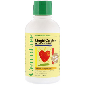 ChildLife, Liquid Calcium with Magnesium, Natural Orange Flavor, 16 fl oz (474 ml)