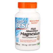 Load image into Gallery viewer, Doctor&#39;s Best, High Absorption Magnesium 100% Chelated with Albion Minerals, 100 mg, 240 Tablets