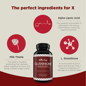 Natures Craft Pure Glutathione Supplement Natural Skin Whitening Pills Antioxidant Anti Aging 60ct