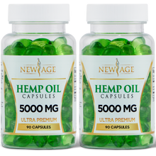 Load image into Gallery viewer, Natural Hemp Oil Capsules 5000mg Ultra Premium Grown &amp; Made in USA - Natural Hemp Oil Capsules - Helps with Stress Relief Aid Mood Anti-Inflammation Pain Relief Focus Calm Sleep, Skin &amp; Hair. (2 Pack)