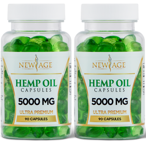 Natural Hemp Oil Capsules 5000mg Ultra Premium Grown & Made in USA - Natural Hemp Oil Capsules - Helps with Stress Relief Aid Mood Anti-Inflammation Pain Relief Focus Calm Sleep, Skin & Hair. (2 Pack)