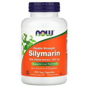 Now Foods, Double Strength Silymarin, Milk Thistle, Suppport Healthy Liver Function 300 mg, 200 Veg Capsules