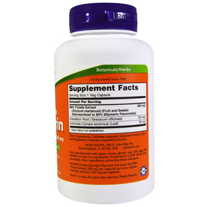 Now Foods, Silymarin, Milk Thistle Extract with Artichoke & Dandelion, Double Strength, 300 mg, 200 Veg Capsules