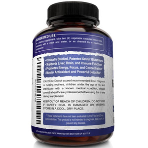 Nutriflair Liposomal Glutathione Setria 700mg 60 Capsules Master Liver Detox, Antioxidant for Optimal Cell Protection, Cardiovascular Health, Brain and Immune Pure Reduced Glutathione
