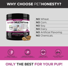 Load image into Gallery viewer, PetHonesty 10 in 1 Dog Multivitamin with Glucosamine - Essential Dog Vitamins with Glucosamine Chondroitin, Probiotics and Omega Fish Oil for Dogs Overall Health - Vitamins for Joint Supplement Heart