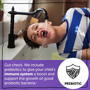 SmartyPants Kids Probiotic Immunity Formula Daily Gummy Vitamins: Immunity Boosting Probiotics & Prebiotics; Digestive Support*; 4 bil CFU, Grape, 60 Count