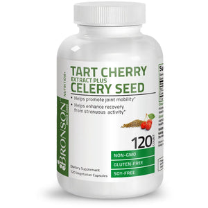 Bronson Vitamins Tart Cherry Extract Plus Celery Seed - 120 Vegetarian Capsules