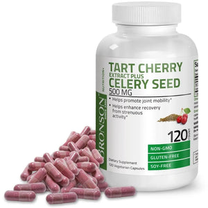 Bronson Vitamins Tart Cherry Extract Plus Celery Seed - 120 Vegetarian Capsules