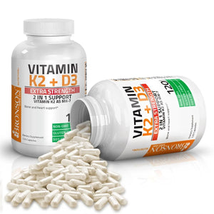 Bronson Vitamins Vitamin K2 MK-7 Plus Vitamin D3 Extra Strength - 120 Capsules