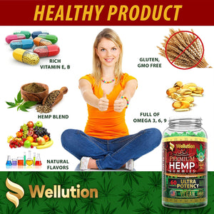 Vegan Hemp Gummies for Sleep x30 Ultra Potency - Stress Relief - Mood Enhancer & Immune Support - Rich in Vitamins B, E & Omega 3-6-9, Made in USA