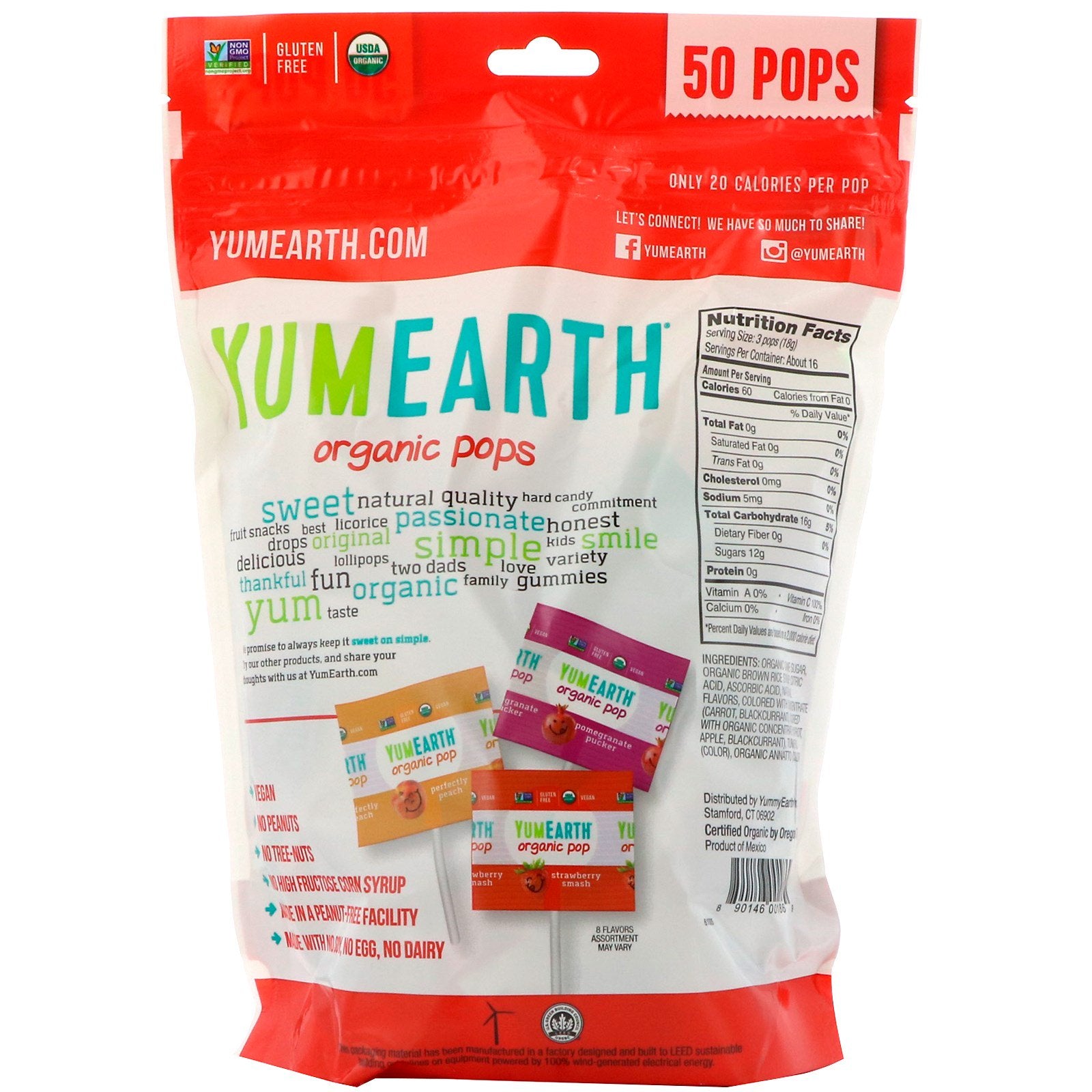 jeg er syg Prædike Final YumEarth, Organic Pops, Assorted Flavors, 50 Pops, 12.3 oz (348.7 g) –  Uhealthstore
