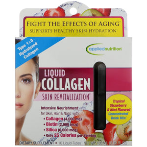 Liquid Collagen, Skin Revitalization, Tropical Strawberry & Kiwi Flavored, 10 Liquid-Tubes, 10 ml Each